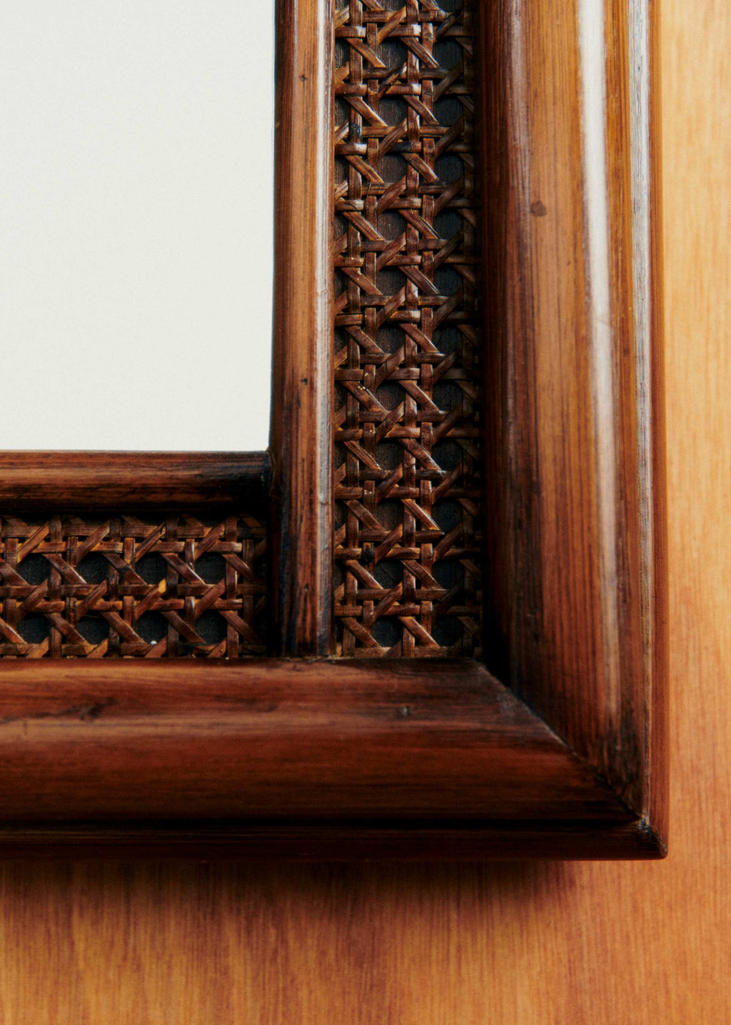 Miroir rotin vintage design américain - Rotin