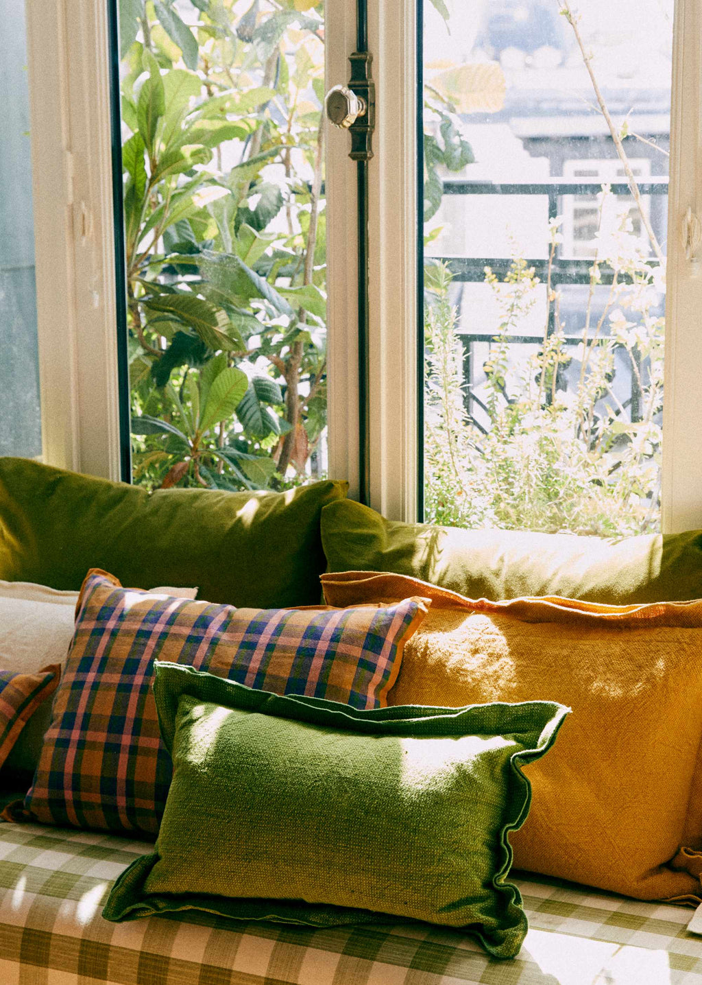 Coussin Toile de Lin - Petit modèle - Vert