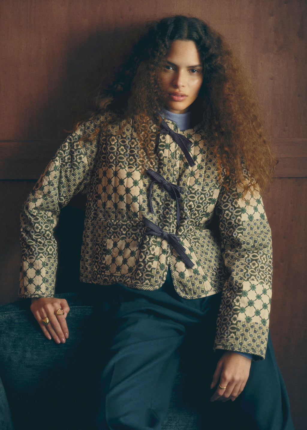 Veste SARIA - Sézane x Antoinette Poisson - Imprimé Patchwork Dominote