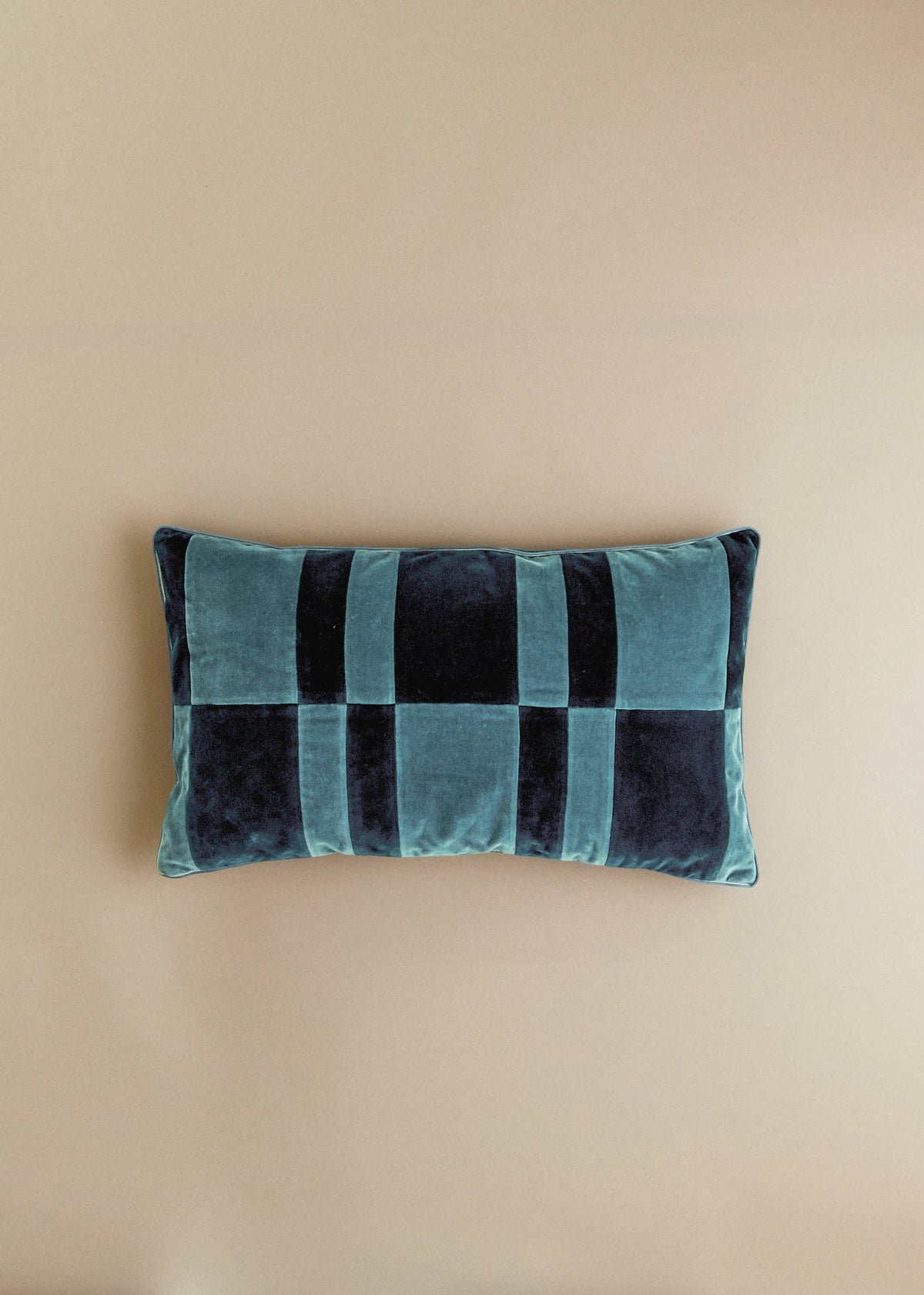 Coussin Velours Patchwork - Petit modèle - Bleu et Marine