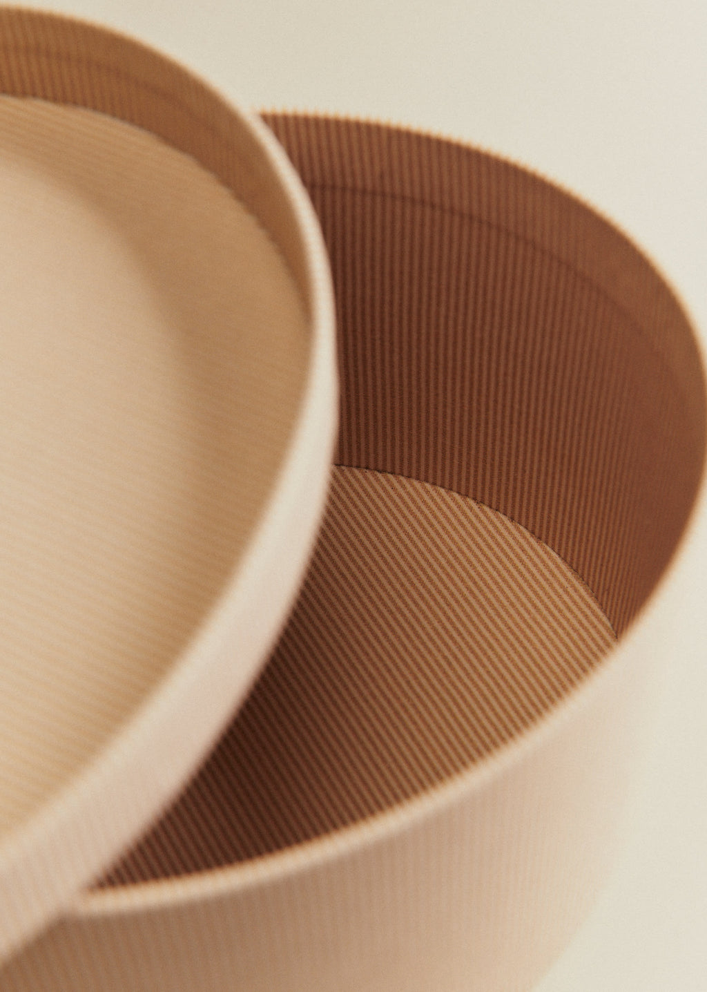 Boîte rangement ovale - petit modèle - Rayures beige