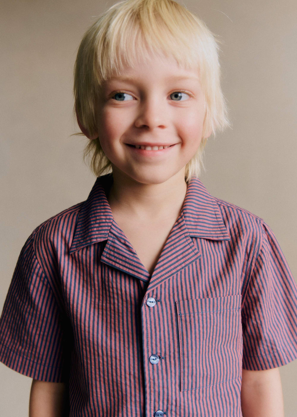 Chemise Mario - Rayure Rose Marine