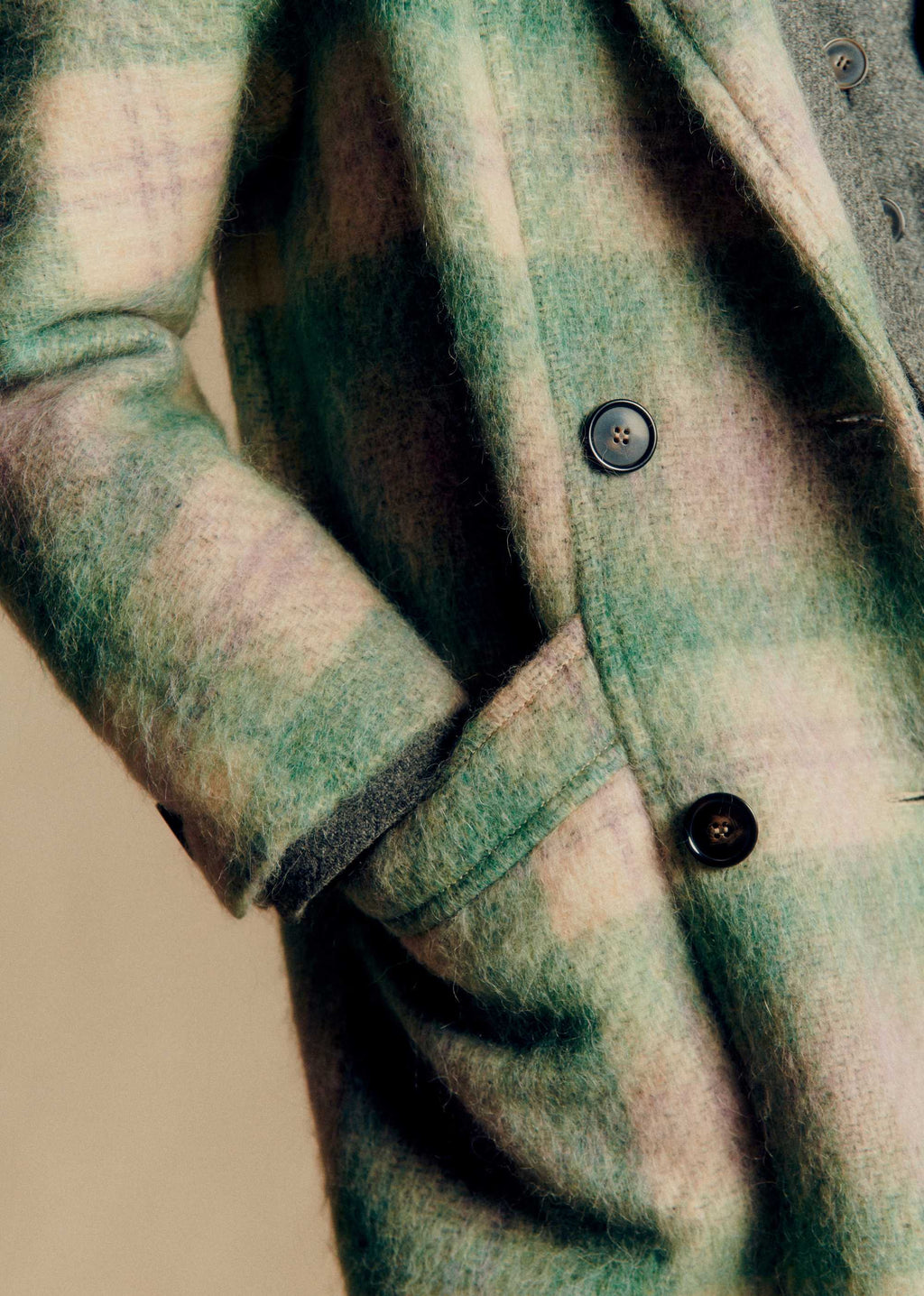 Manteau Viktor - Carreaux Beige et Vert