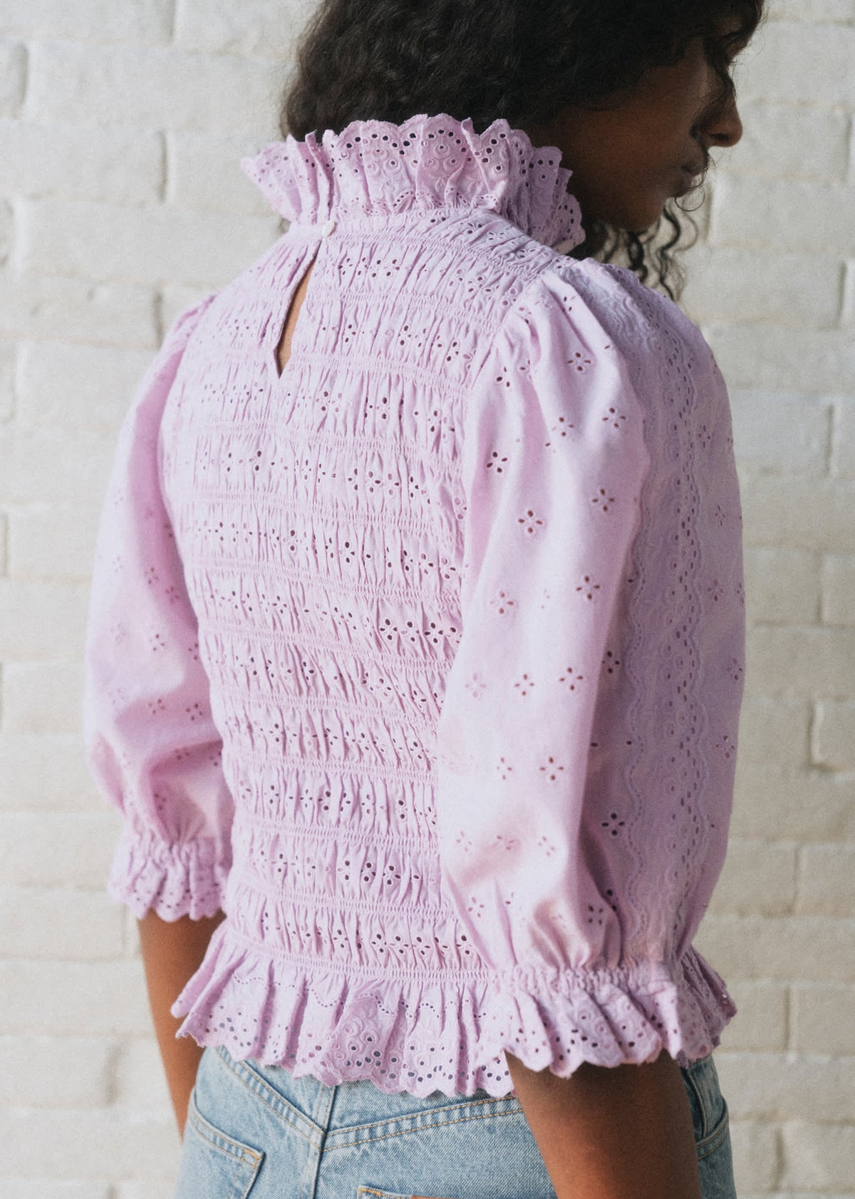 Blouse Neal - Sézane x SEA NY - Broderie Unie Lilas