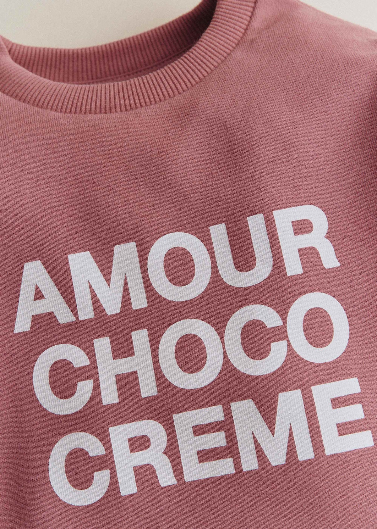 Sweat-Shirt Amour Choco Crème - Sienne / Crème