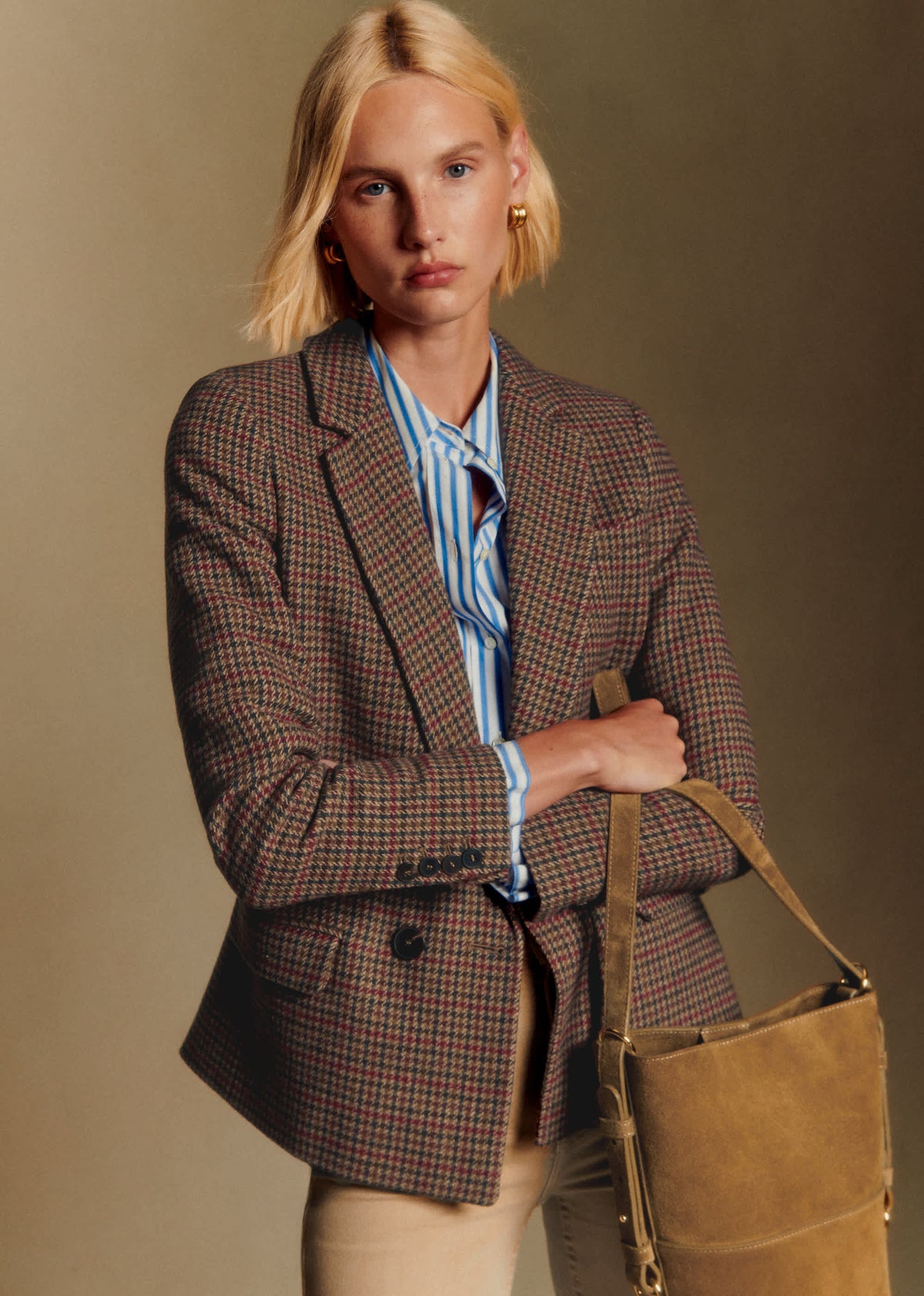 Veste Christie - Pied de poule Multico rouge