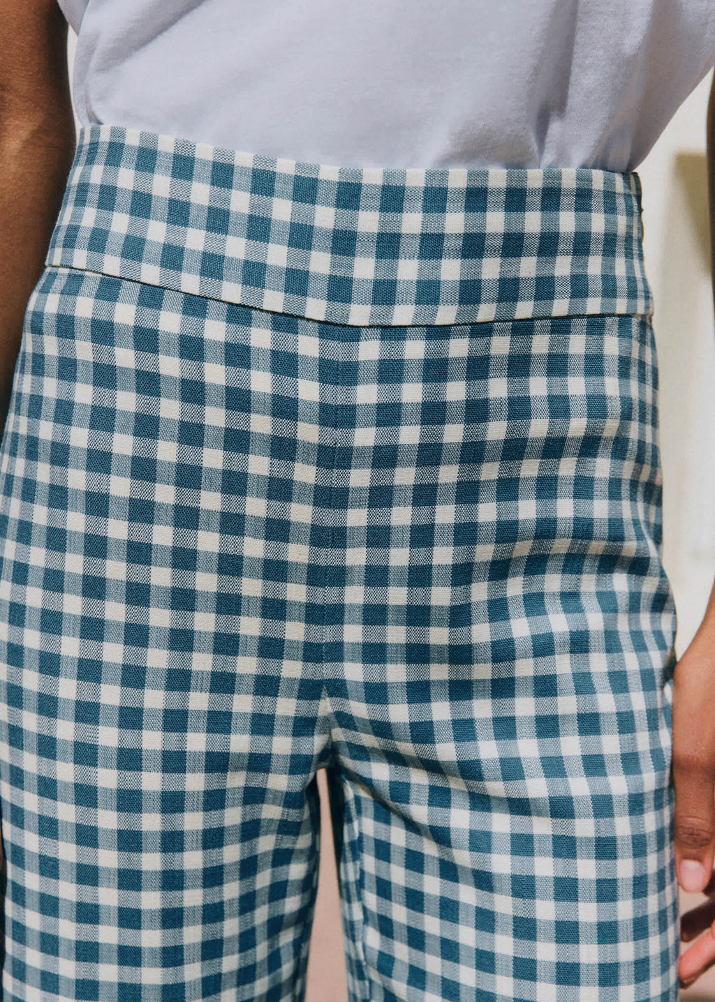 Pantalon JOCELYN - Vichy Bleu Vintage Écru