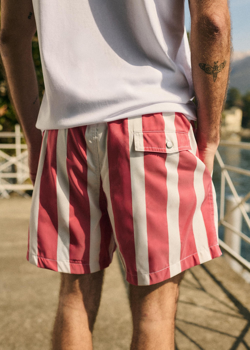 Maillot de bain Rob - Rayures Rouge / Blanc