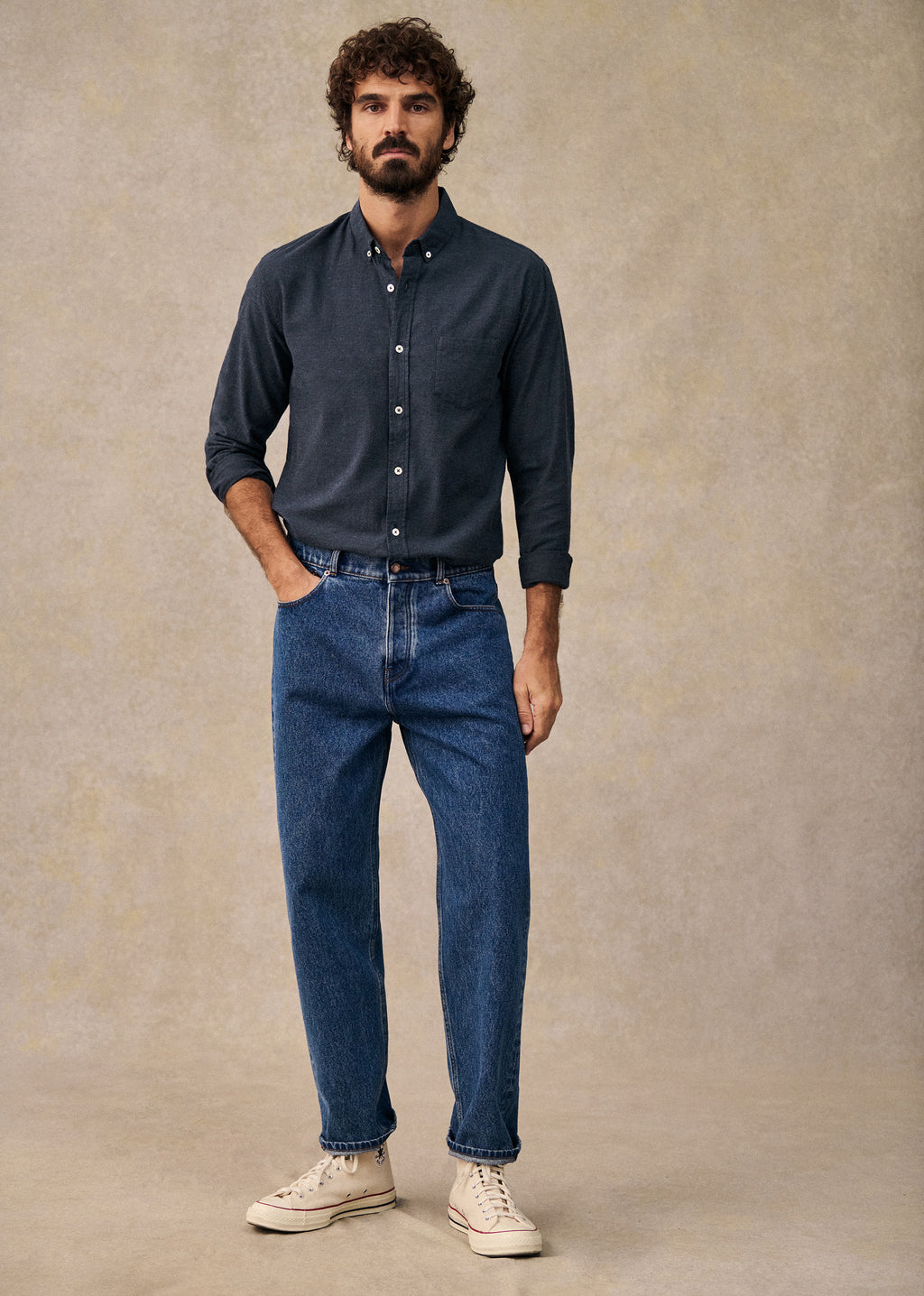 Chemise Charlie Flanelle - Bleu Chiné