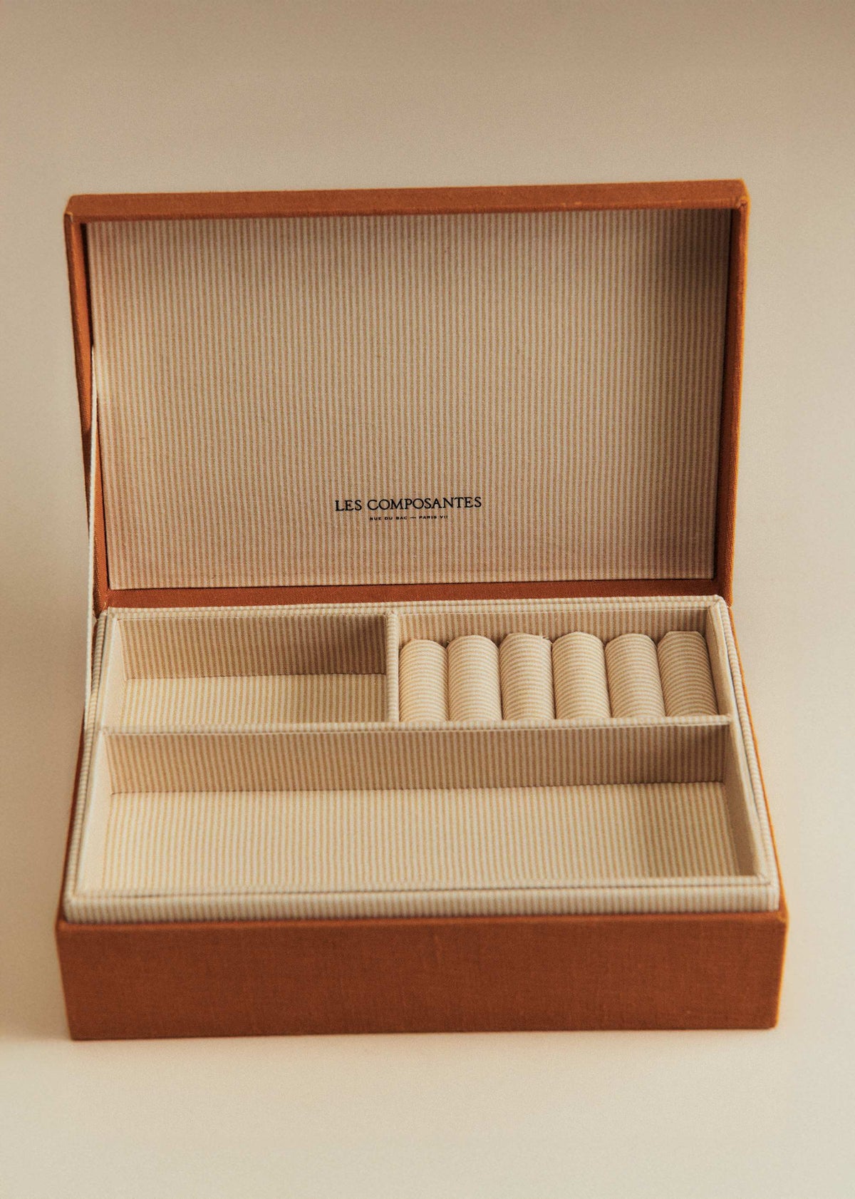 Boîte bijoux matelassée - Caramel