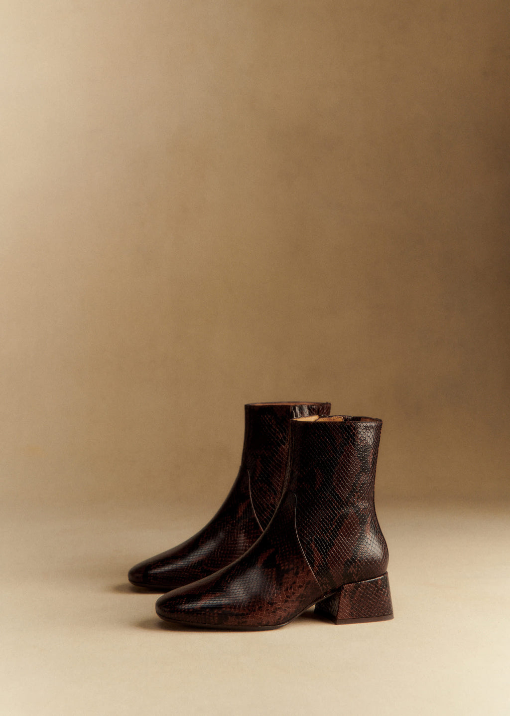 Bottines Low Paulette - Marron Python