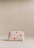 Trousse de beauté - Broderie Coeurs Rouges