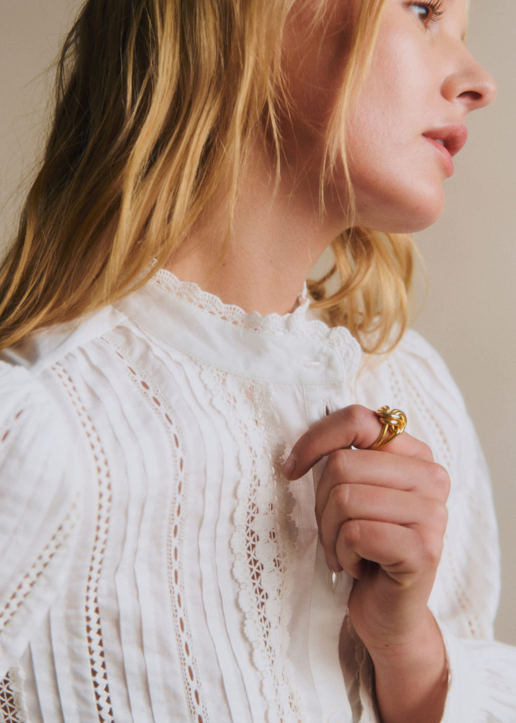 Chemise Marilou - Broderie Unie Ecru