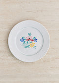 Assiettes anciennes, Fleurs des champs - Lot de 6 assiettes plates - Décor n°7