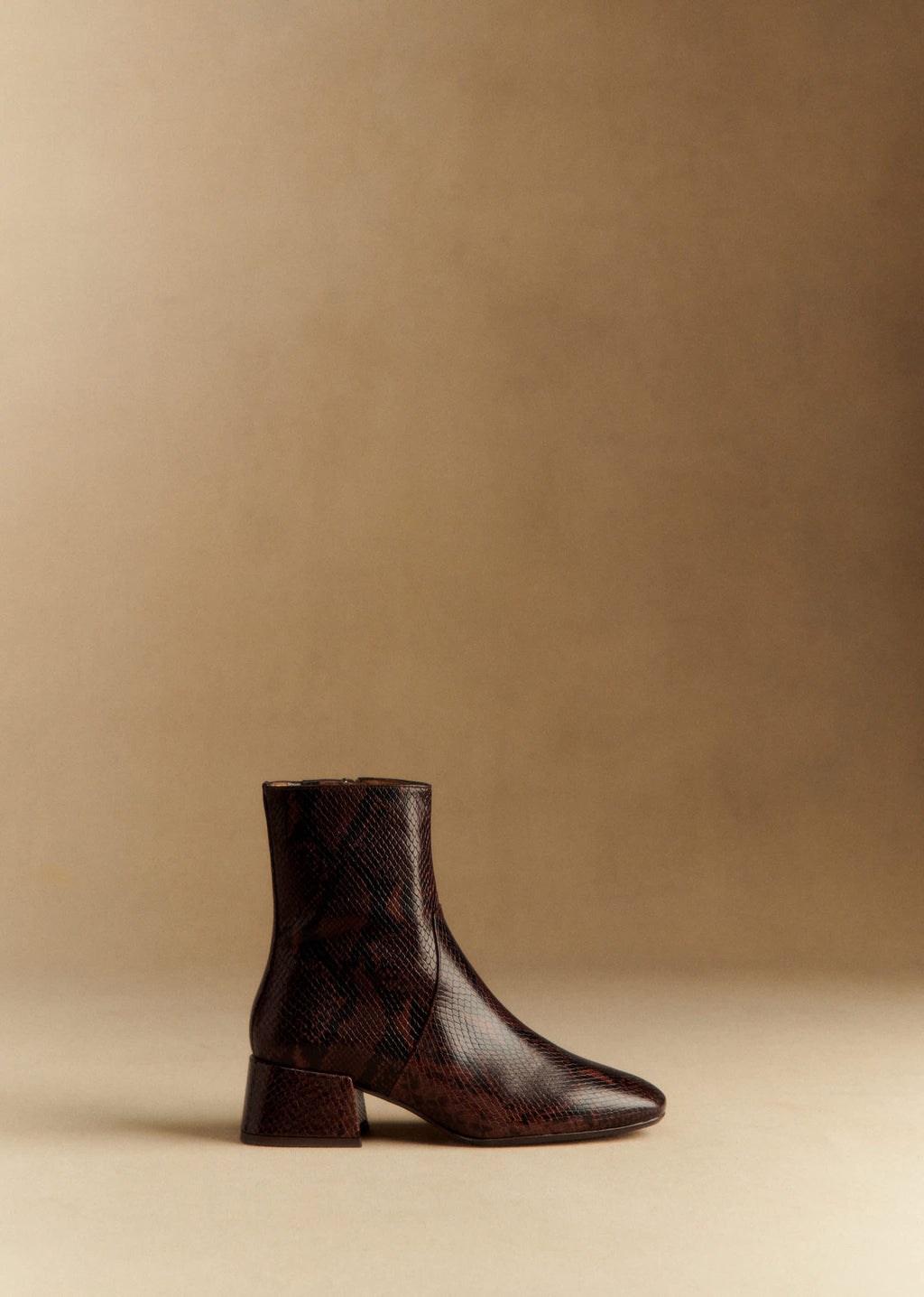 Bottines Low Paulette - Marron Python