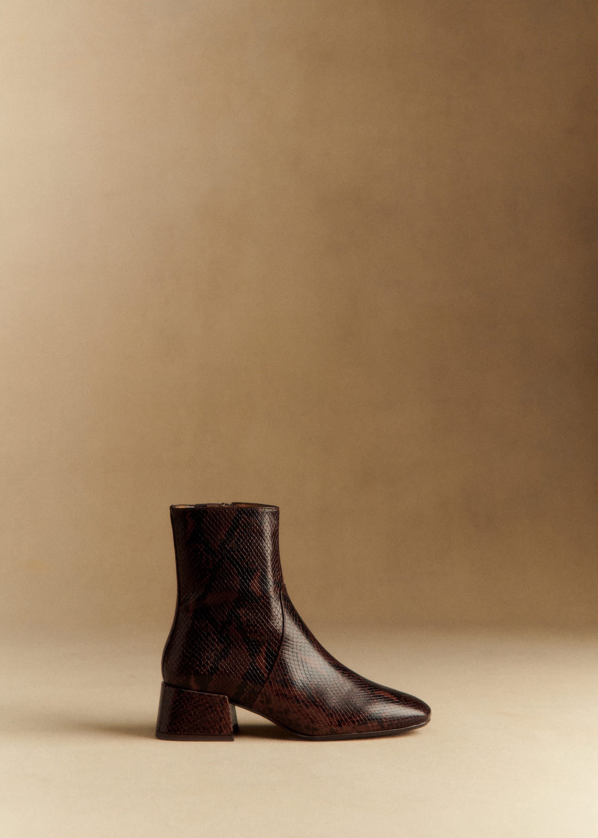 Bottines Low Paulette - Marron Python