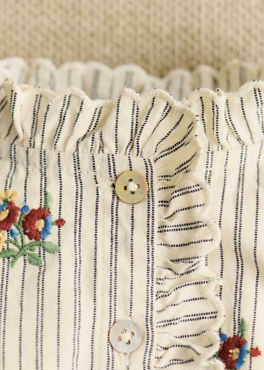 Chemise Chlo - Petit Sézane x Antoinette Poisson - Rayures Broderies Boutonnières