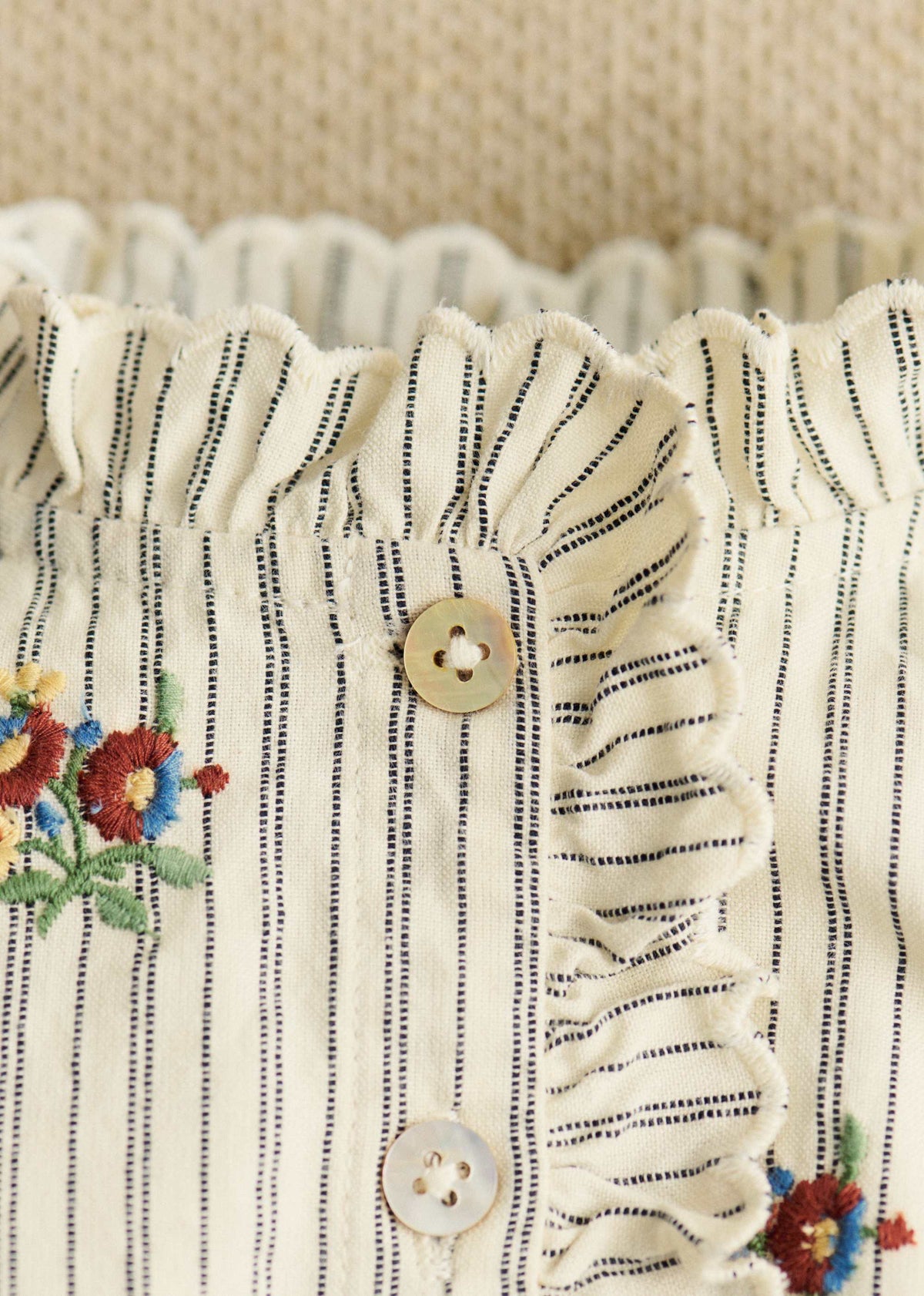 Chemise Chlo - Petit Sézane x Antoinette Poisson - Rayures Broderies Boutonnières