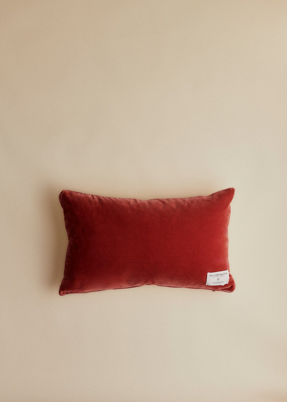 Coussin vintage velours blush - Petit modèle - Imprimé Chrysanthèmes