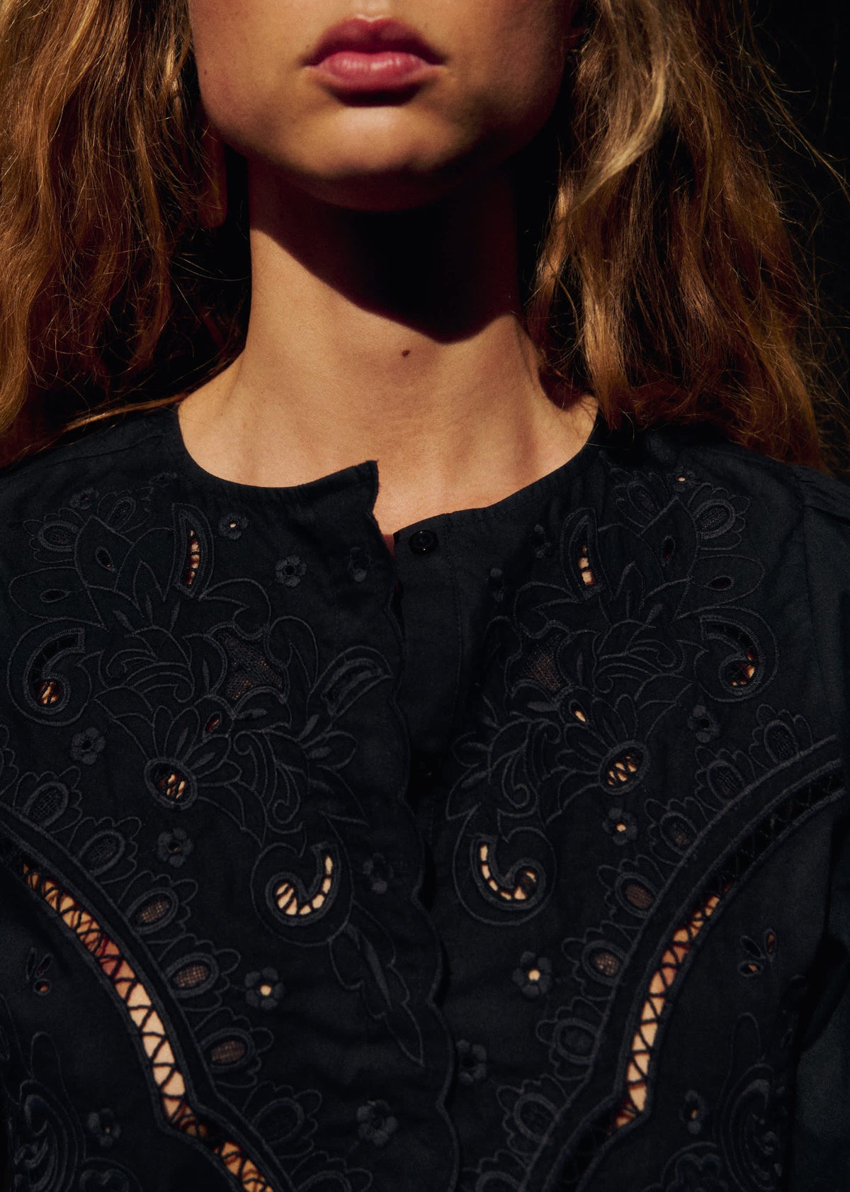 Chemise Alycia - Broderie Placée Noire