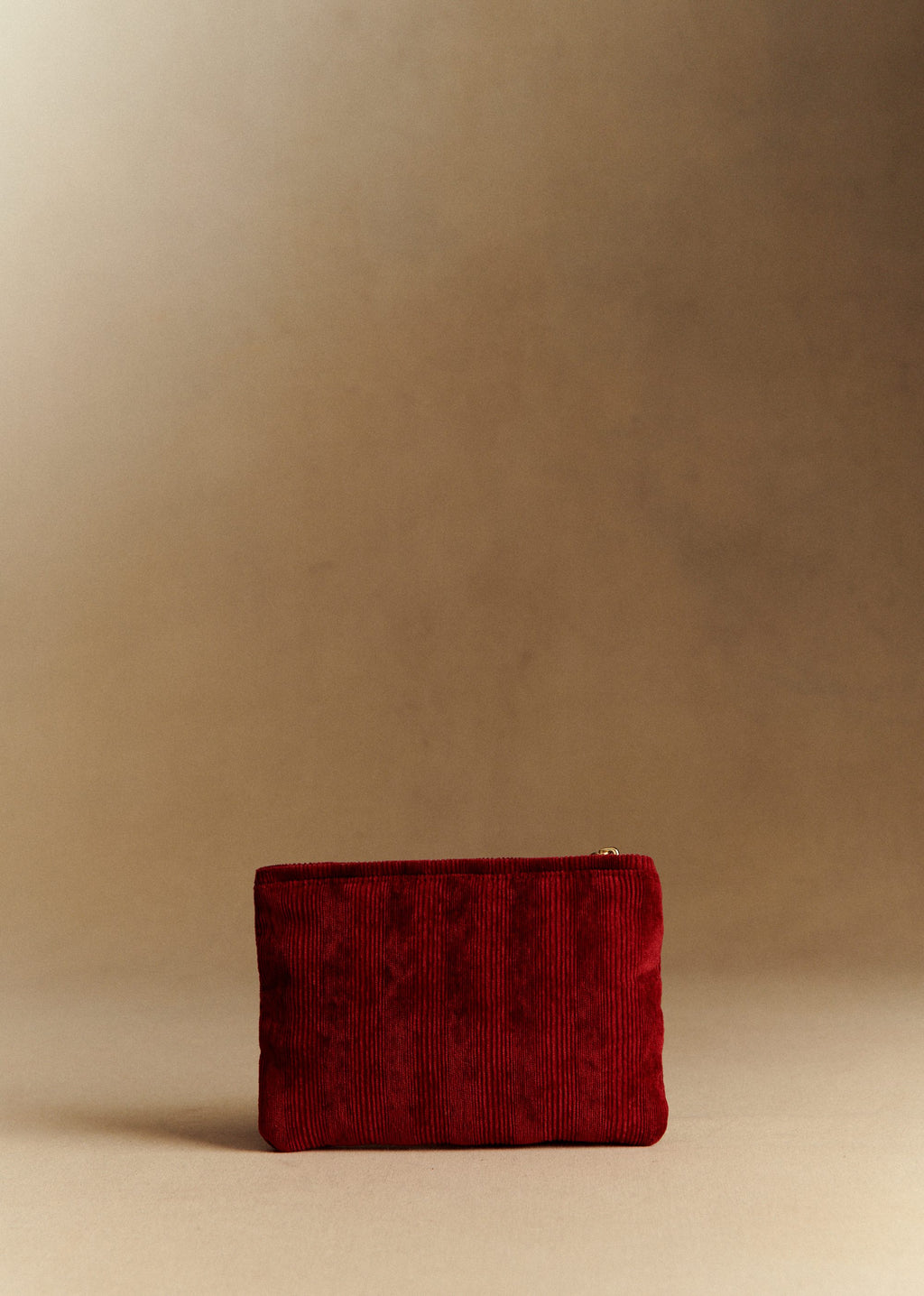 Pochette plate velours milleraie - Rouge