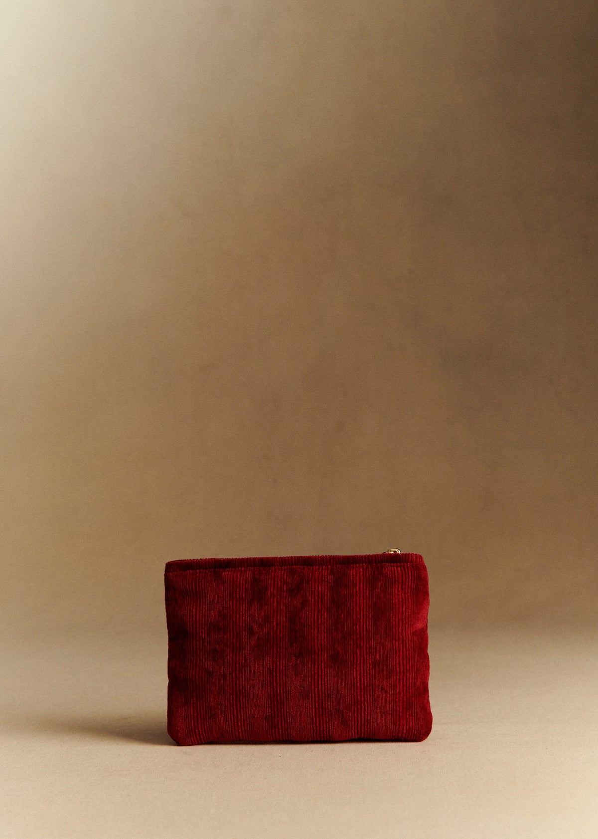 Pochette plate velours milleraie - Rouge