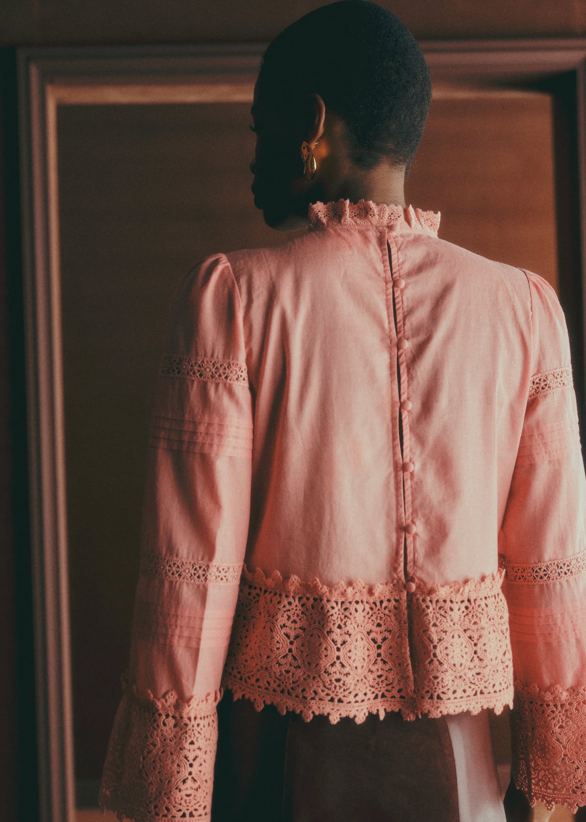 Blouse Tomoe - Dentelle Bois De Rose