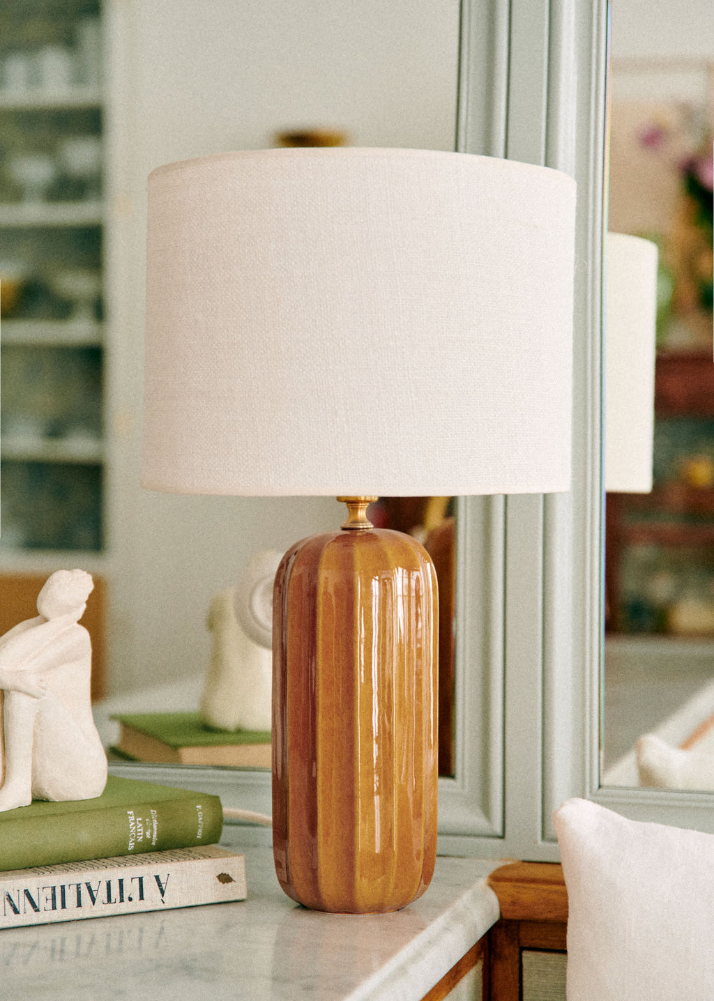 Lampe Traviata - Caramel - Abat-jour Dolce - Jute Écru