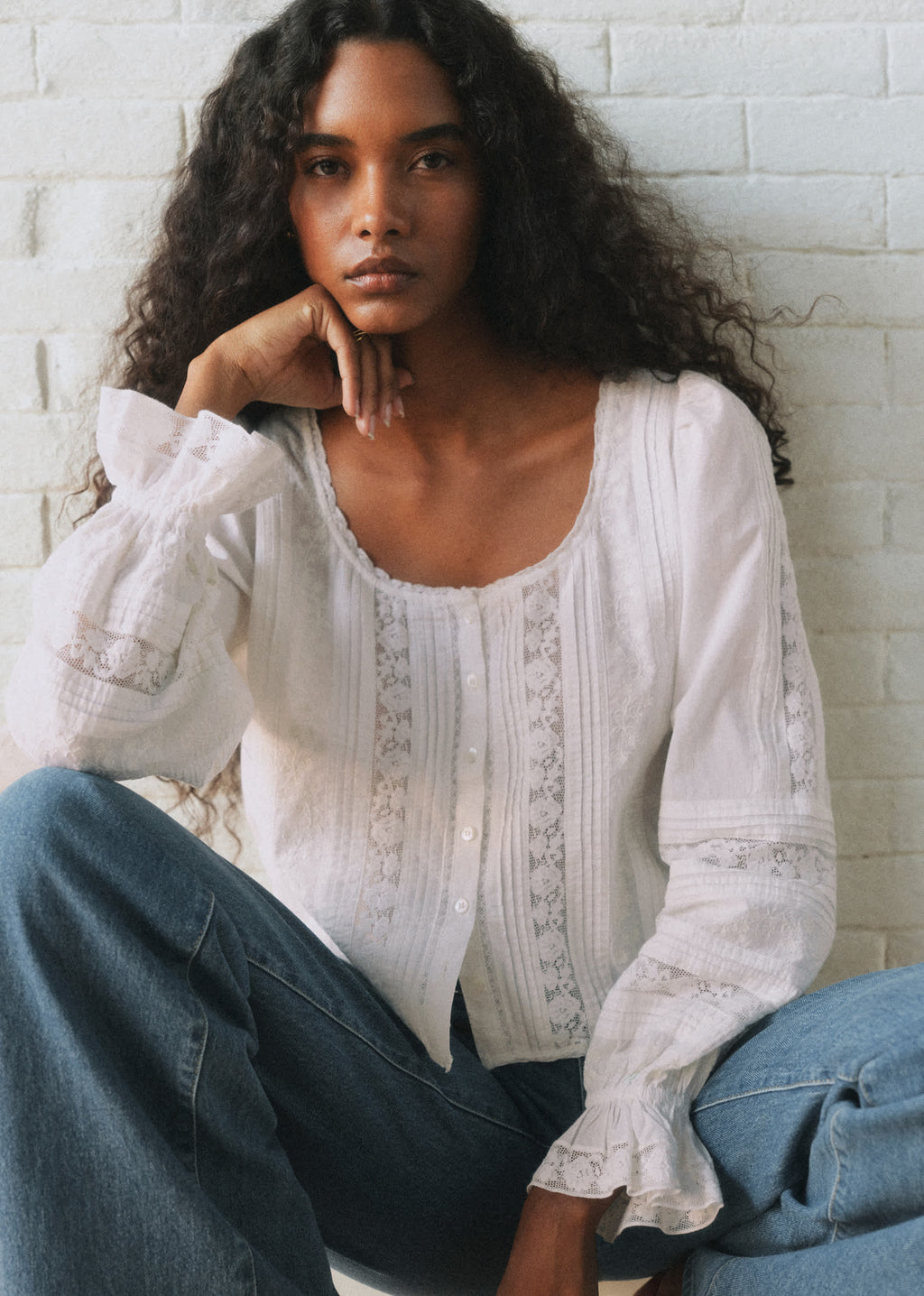 Chemise Tinia - Broderie Unie Ecru