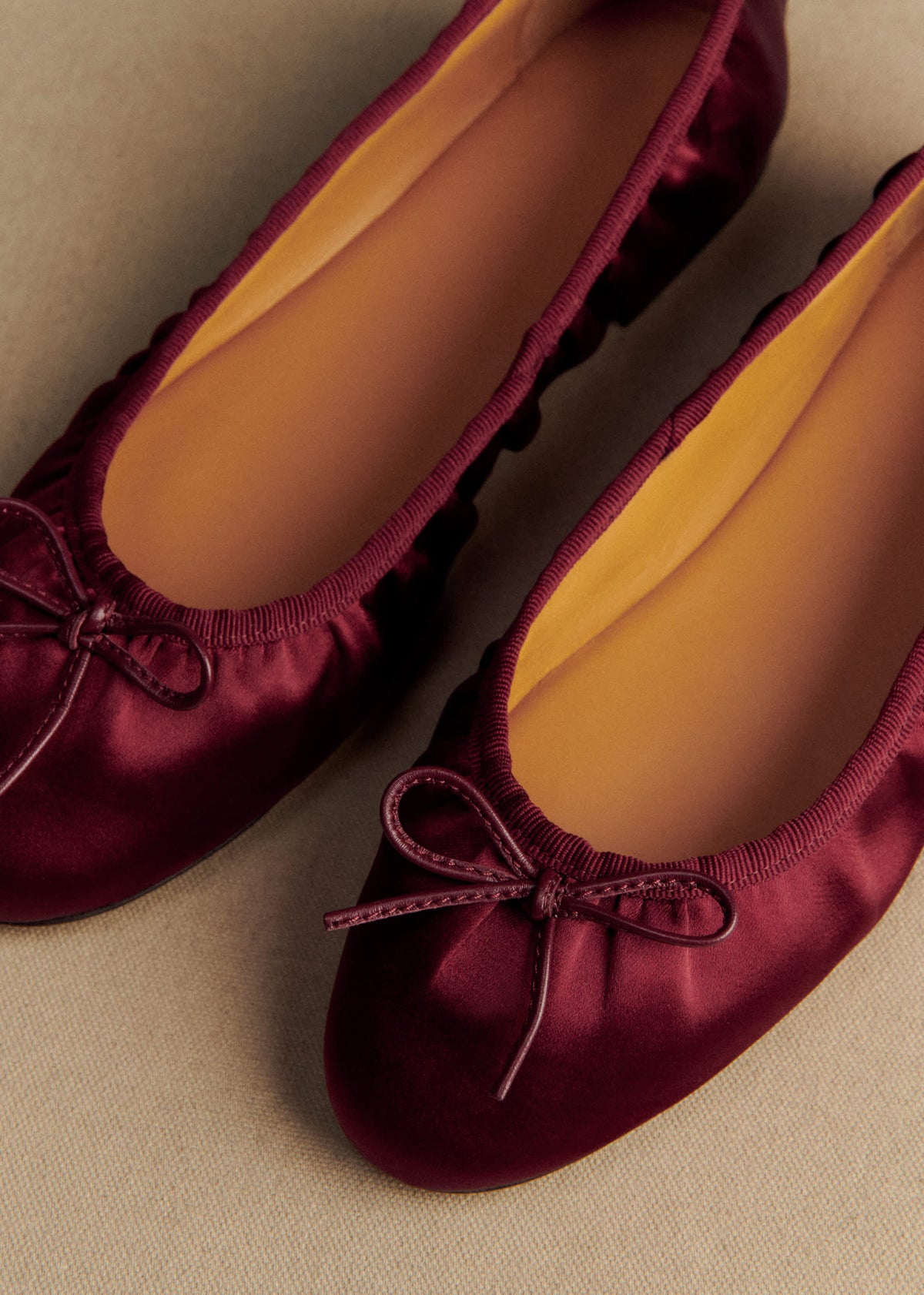 Ballerines Low Agathe - Bordeaux Satin Plissé