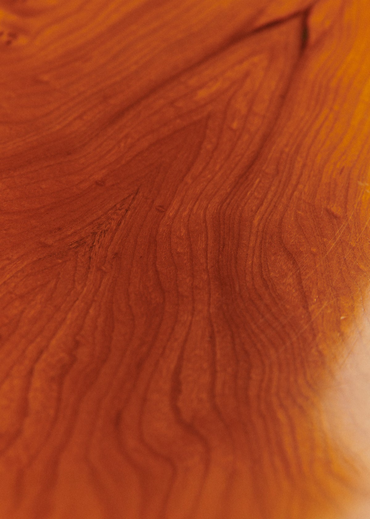 Table basse vintage en loupe d'orme finition laiton - Loupe d'orme