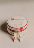 Écrin à bijoux - Broderie Coeurs Rouges