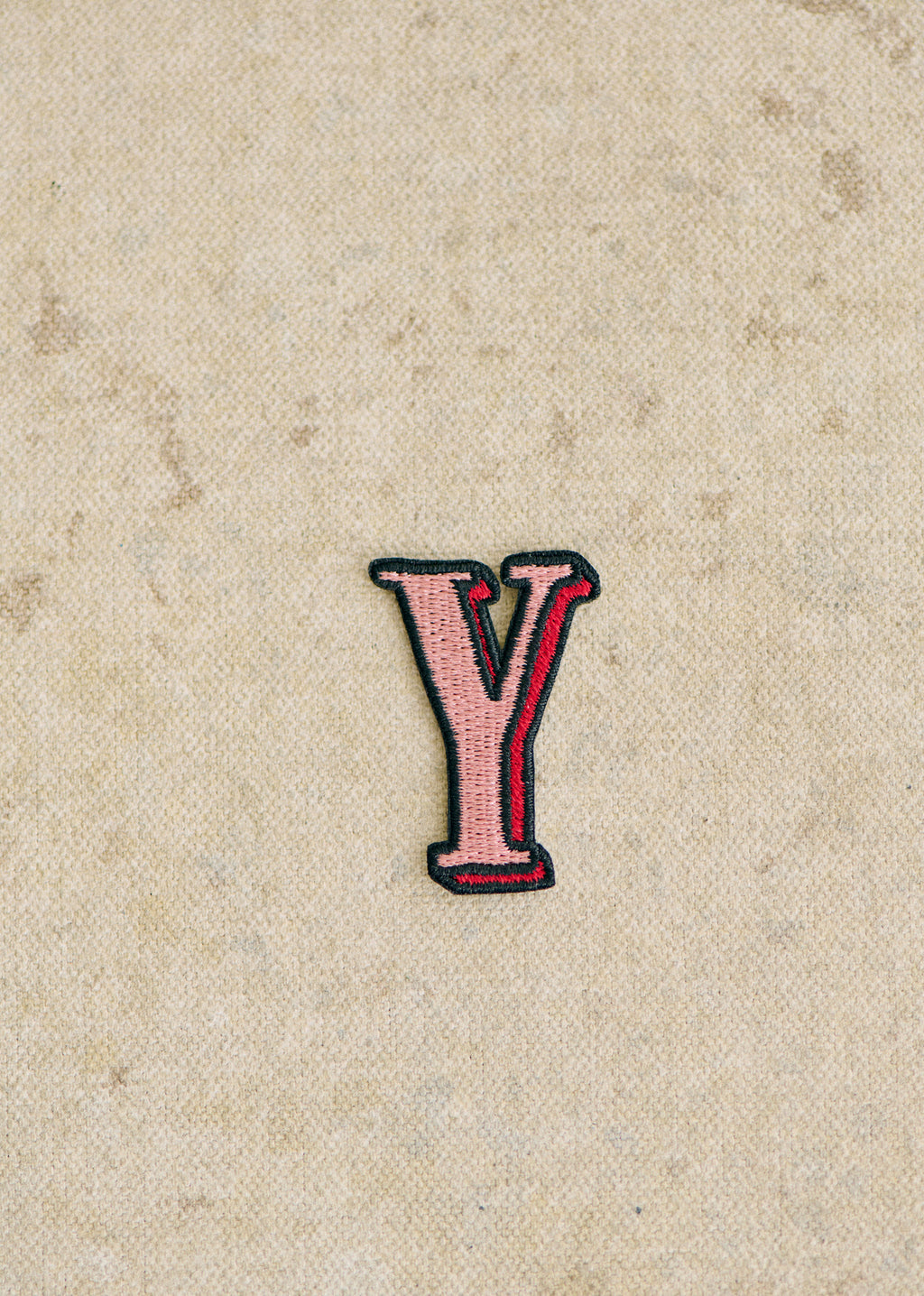 Ecusson Rose - Lettre Y - Rose