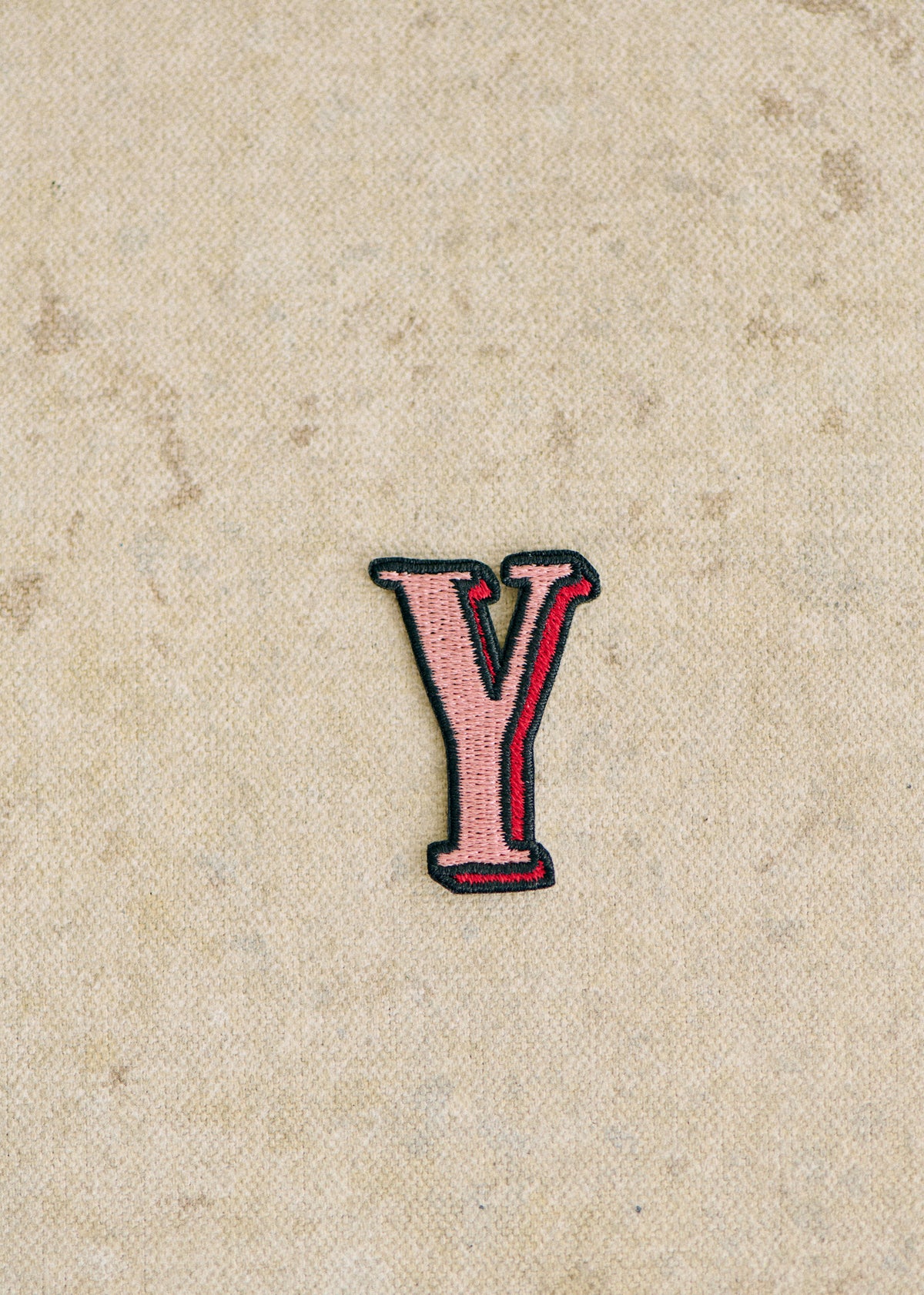 Ecusson Rose - Lettre Y - Rose