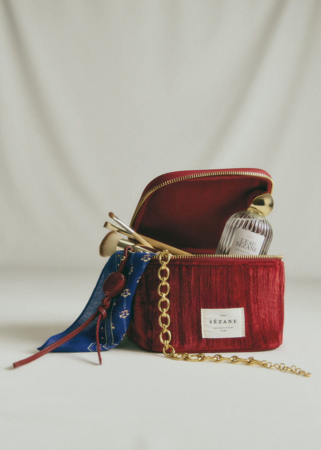 Mini vanity velours frappé - Rouge