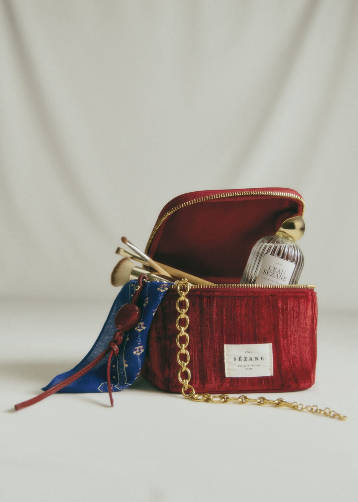 Mini vanity velours frappé - Rouge