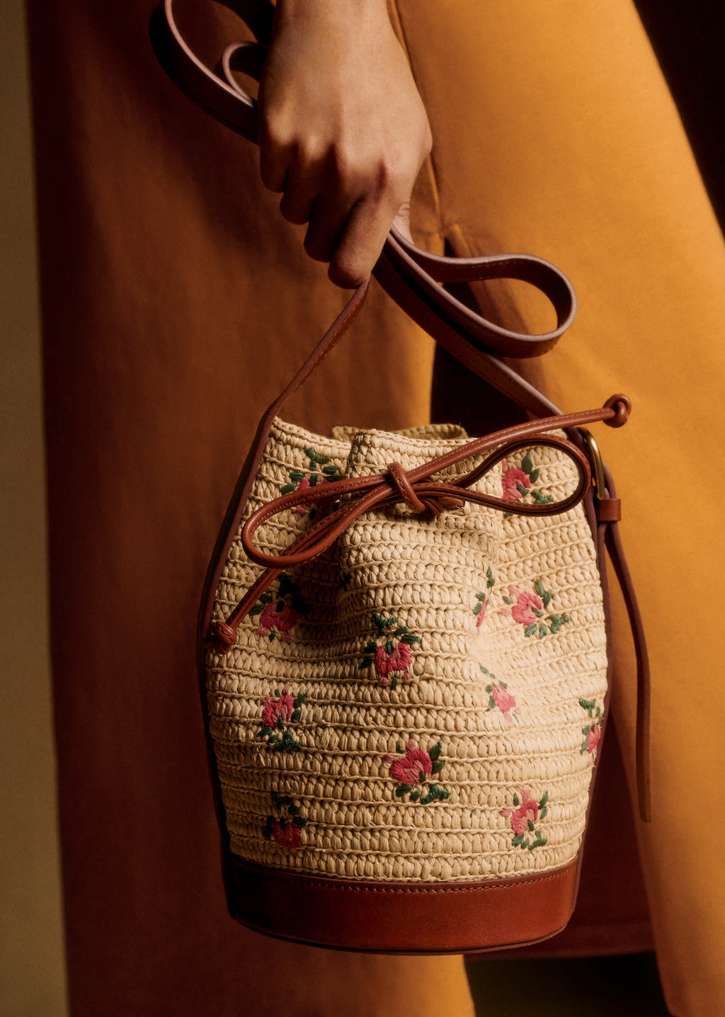 Bourse Mini Farrow - Broderies Petites Fleurs Roses