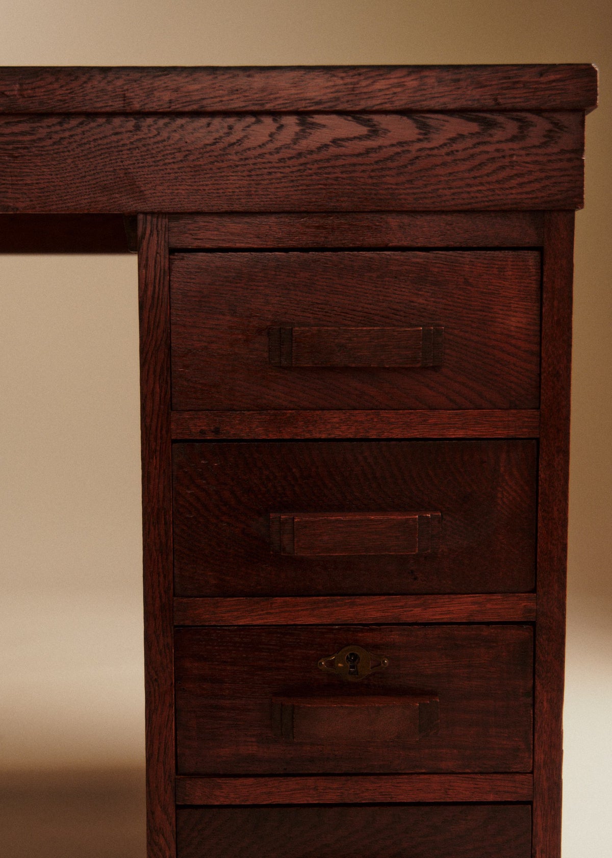 Bureau en chêne vintage - Chêne teinté