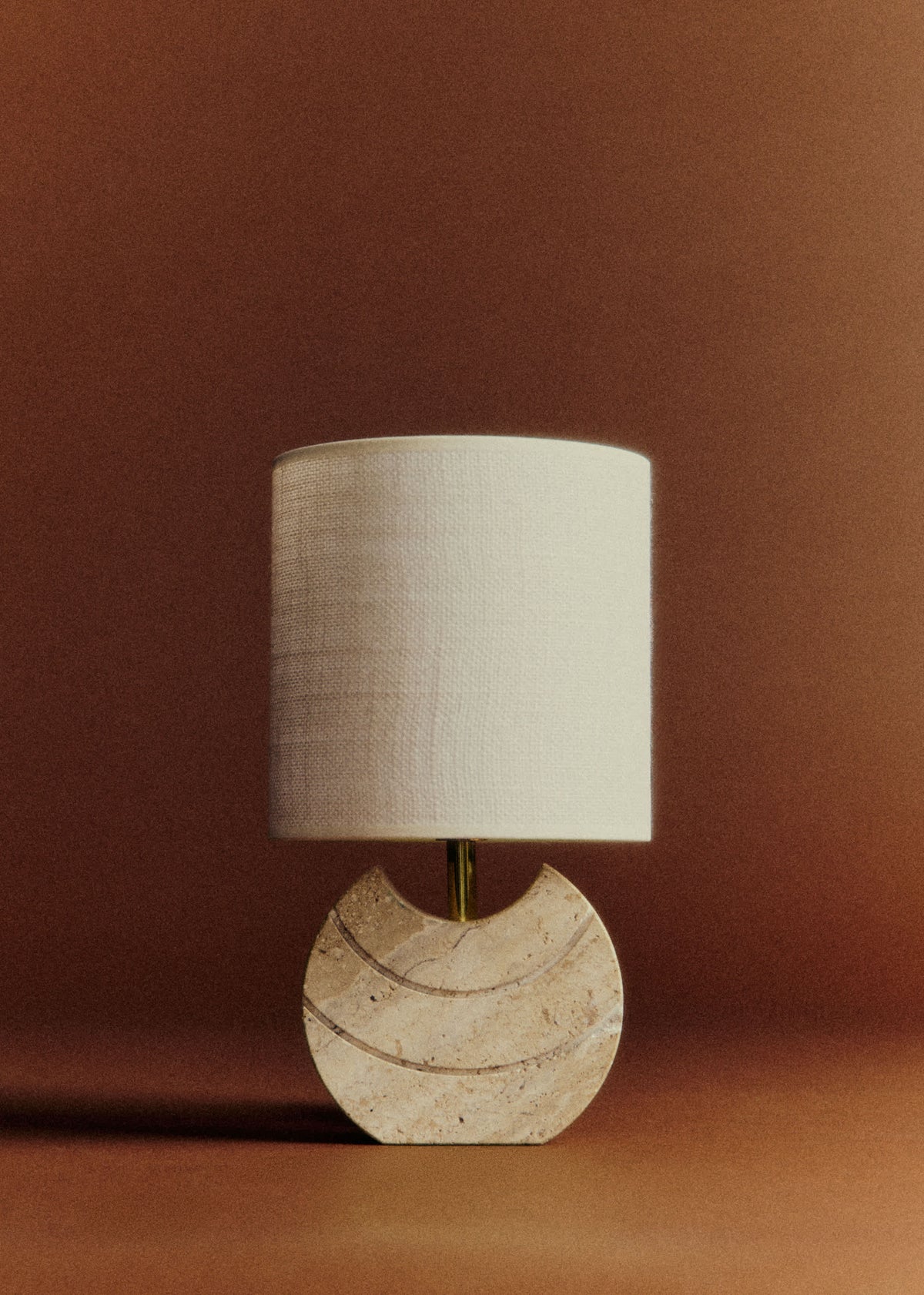 Lampe à poser vintage en travertin - Travertin