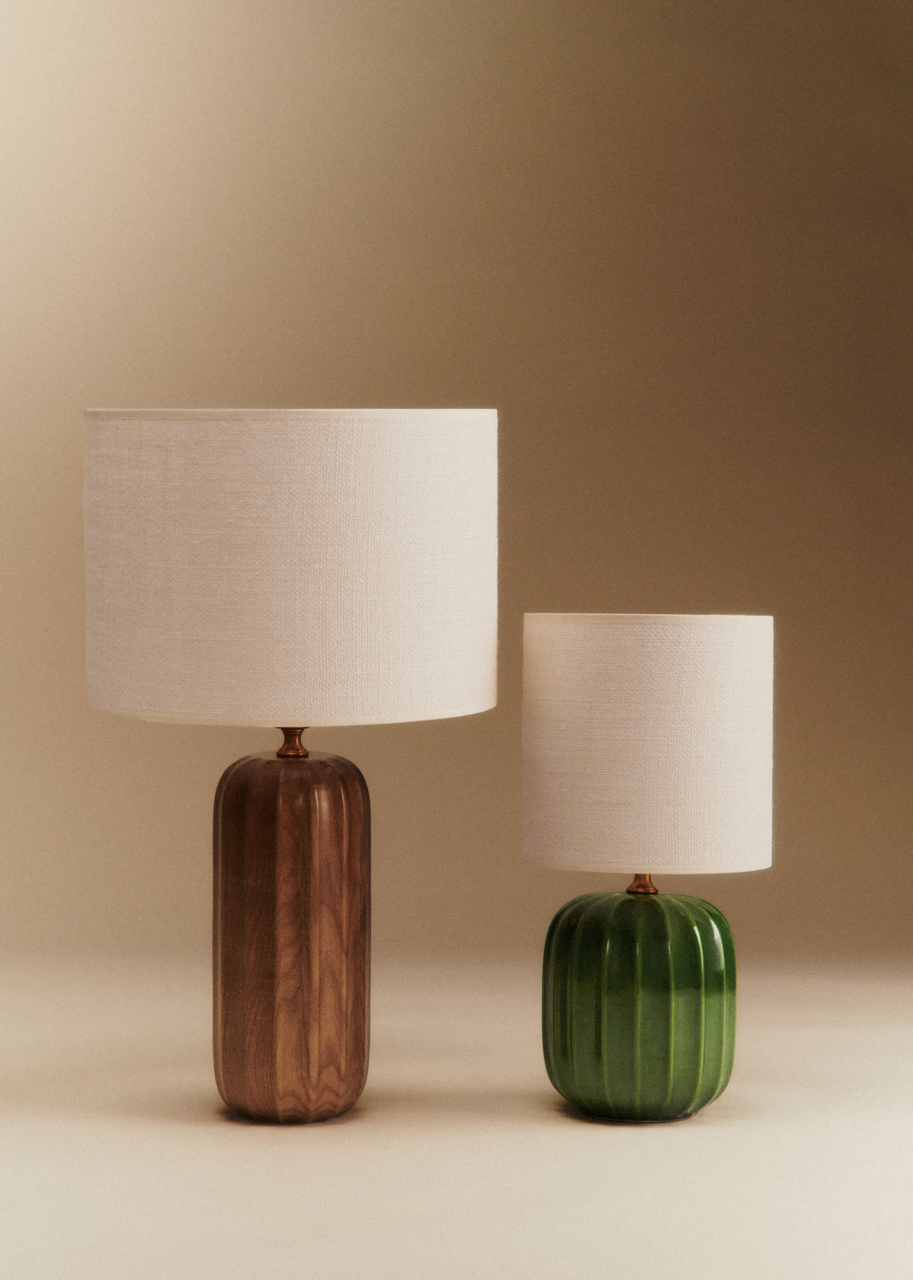 Lampe Traviata - Bois - Abat-jour Dolce - Jute Écru