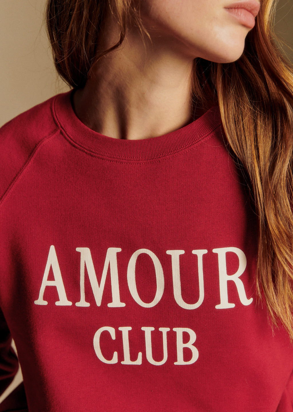 Sweat-Shirt Amour Club - Rouge / Ecru
