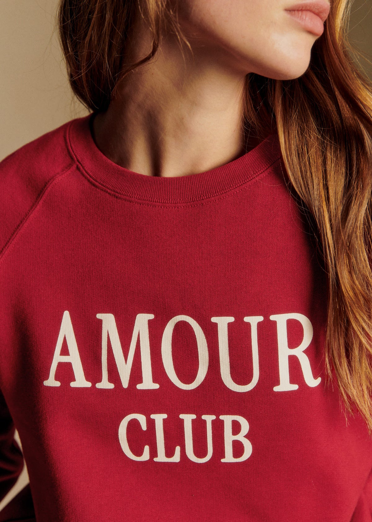 Sweat-Shirt Amour Club - Rouge / Ecru