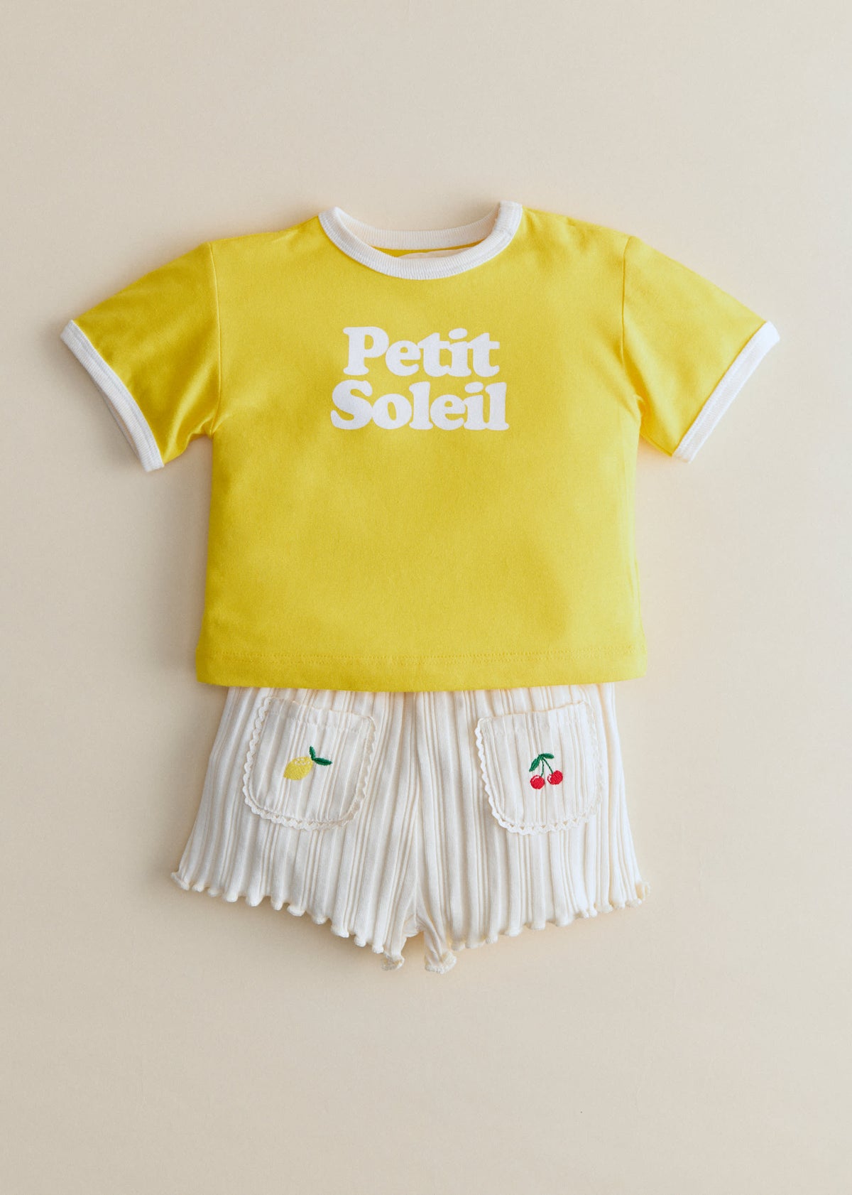 T-Shirt Petit Soleil - Jaune / Ecru