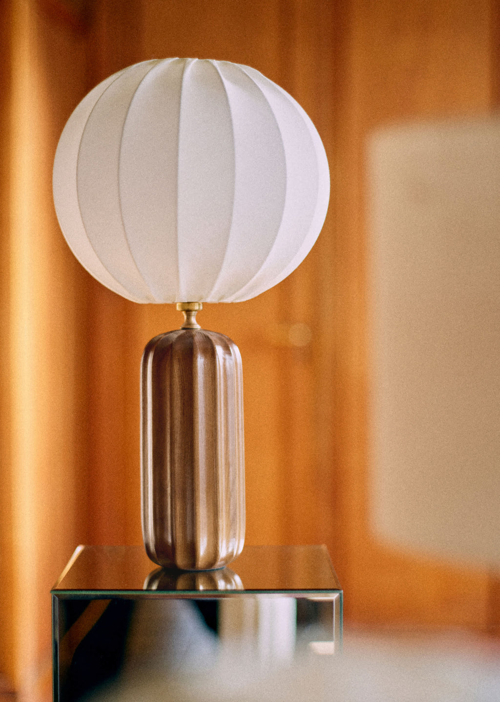 Lampe Traviata - Bois - Abat-jour Sonate - Écru