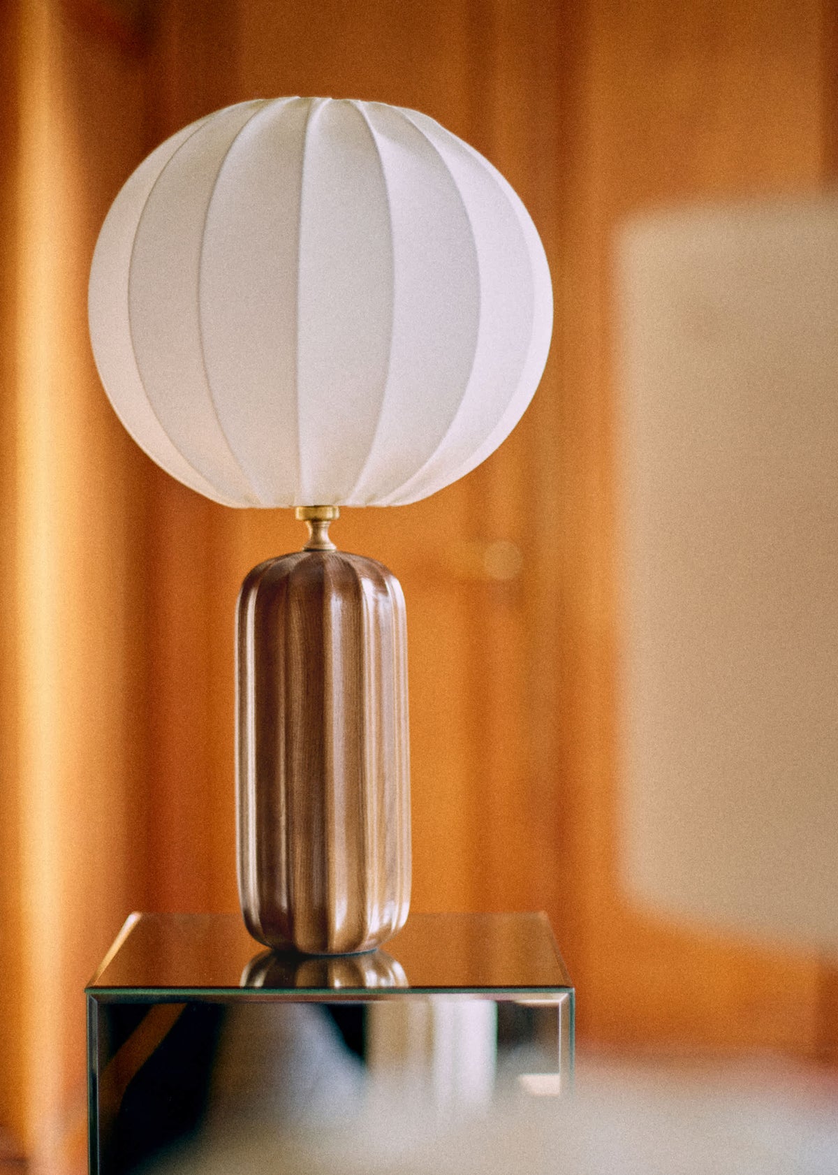 Lampe Traviata - Bois - Abat-jour Sonate - Écru