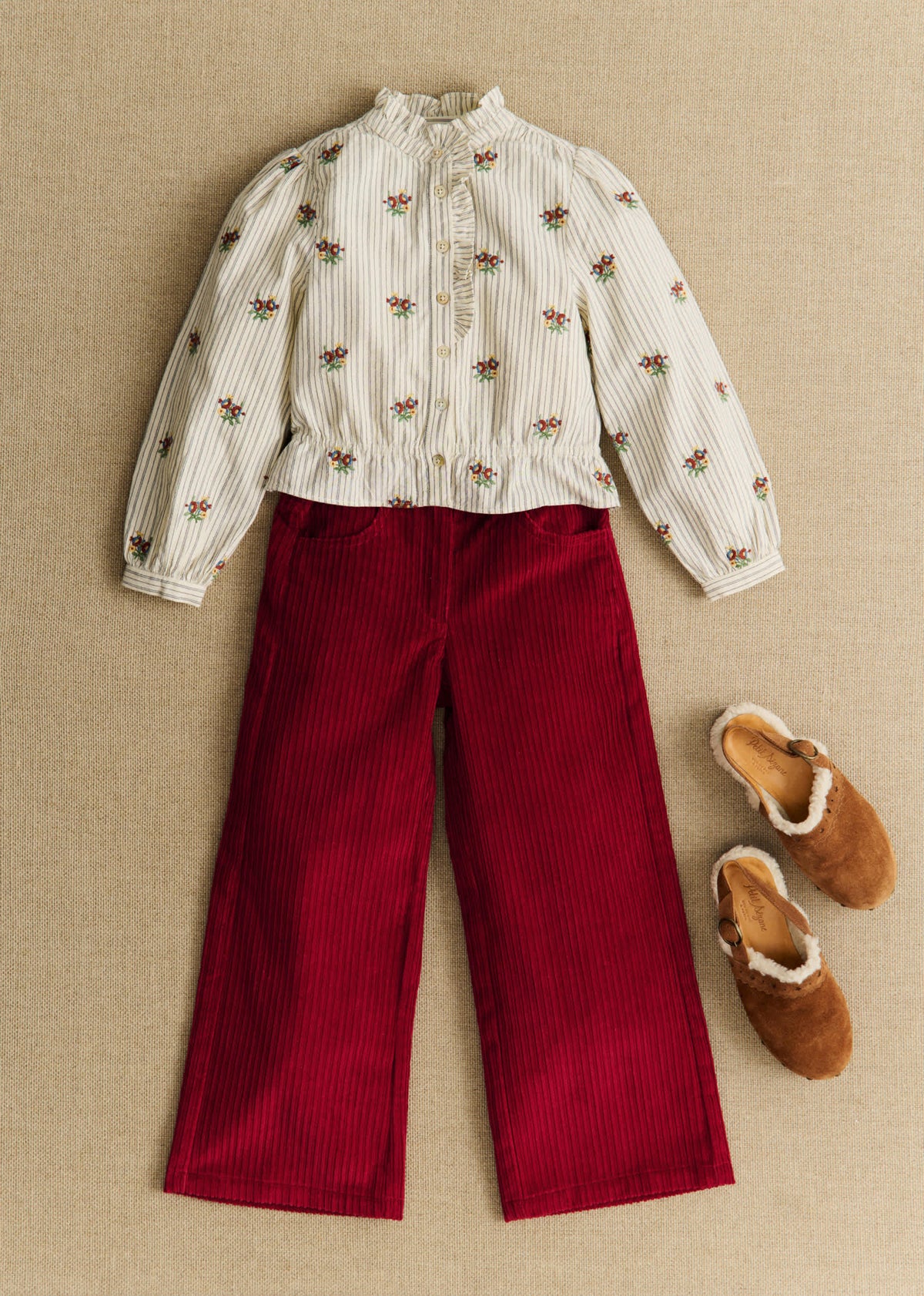 Chemise Ombeline - Petit Sézane x Antoinette Poisson - Rayures Broderies Boutonnières