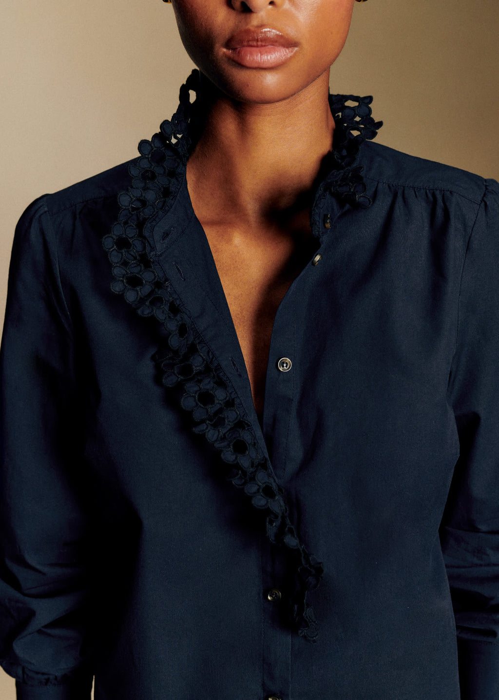 Chemise Chlo - Broderie unie marine