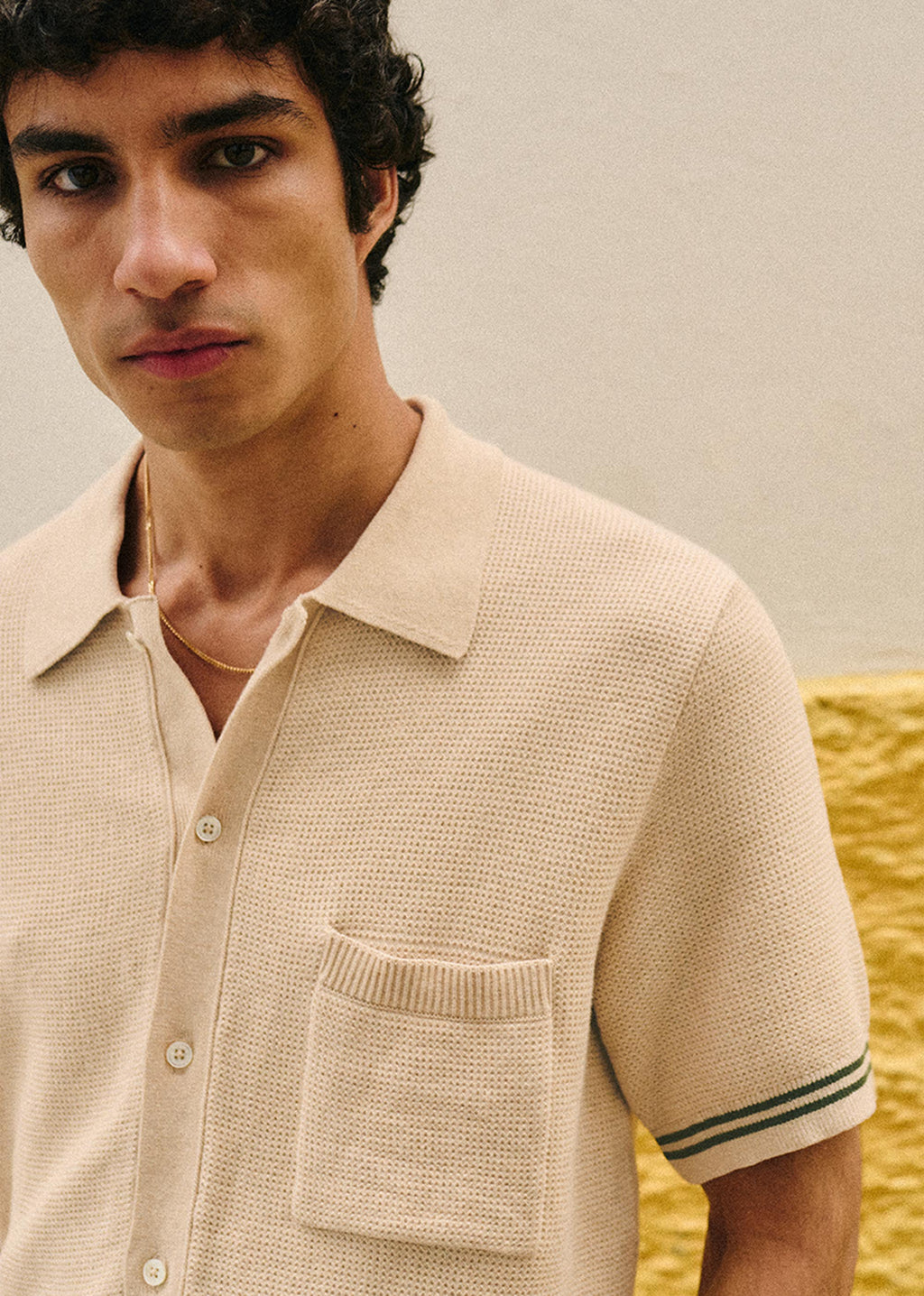 Chemise Maille Anatole - Beige / Kaki