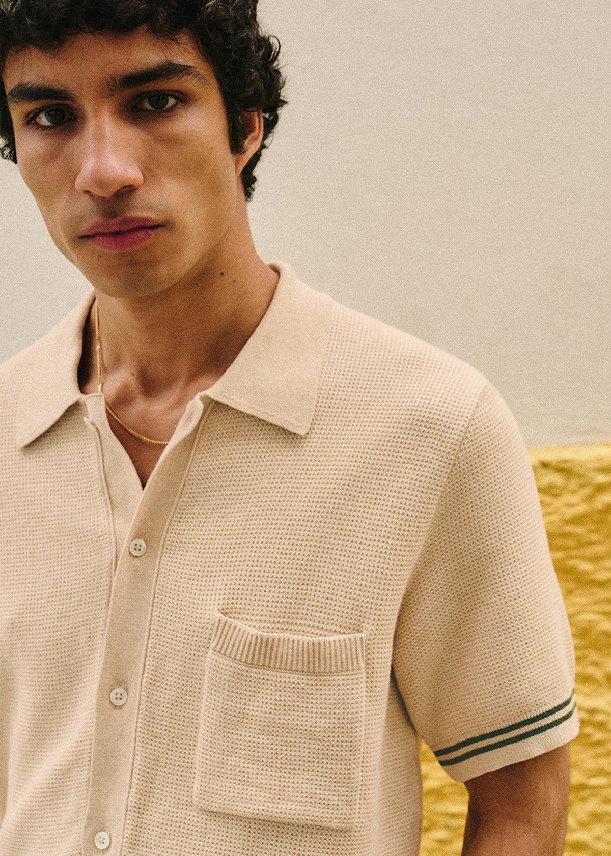 Chemise Maille Anatole - Beige / Kaki