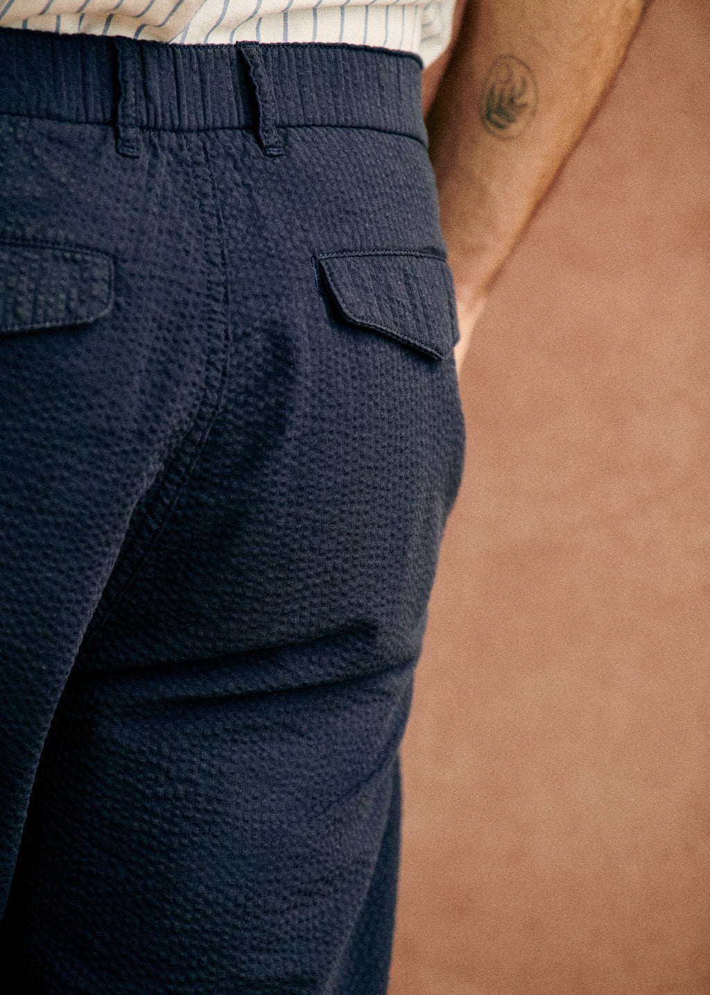 Pantalon Shane - Seersucker Marine